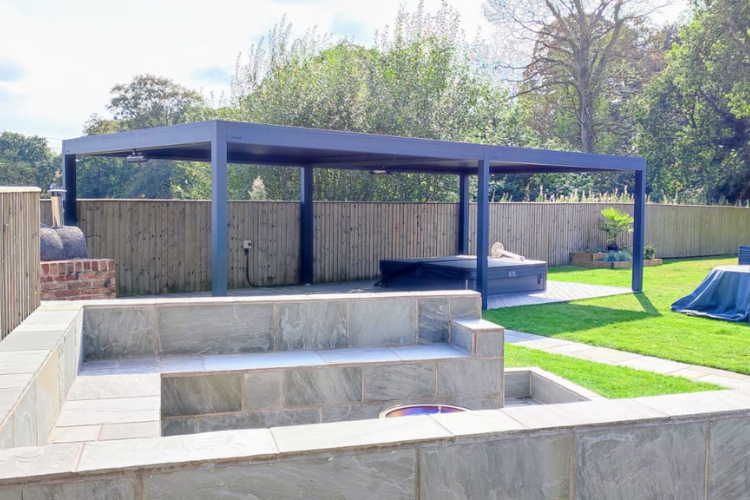 extra large pergola for hot tub