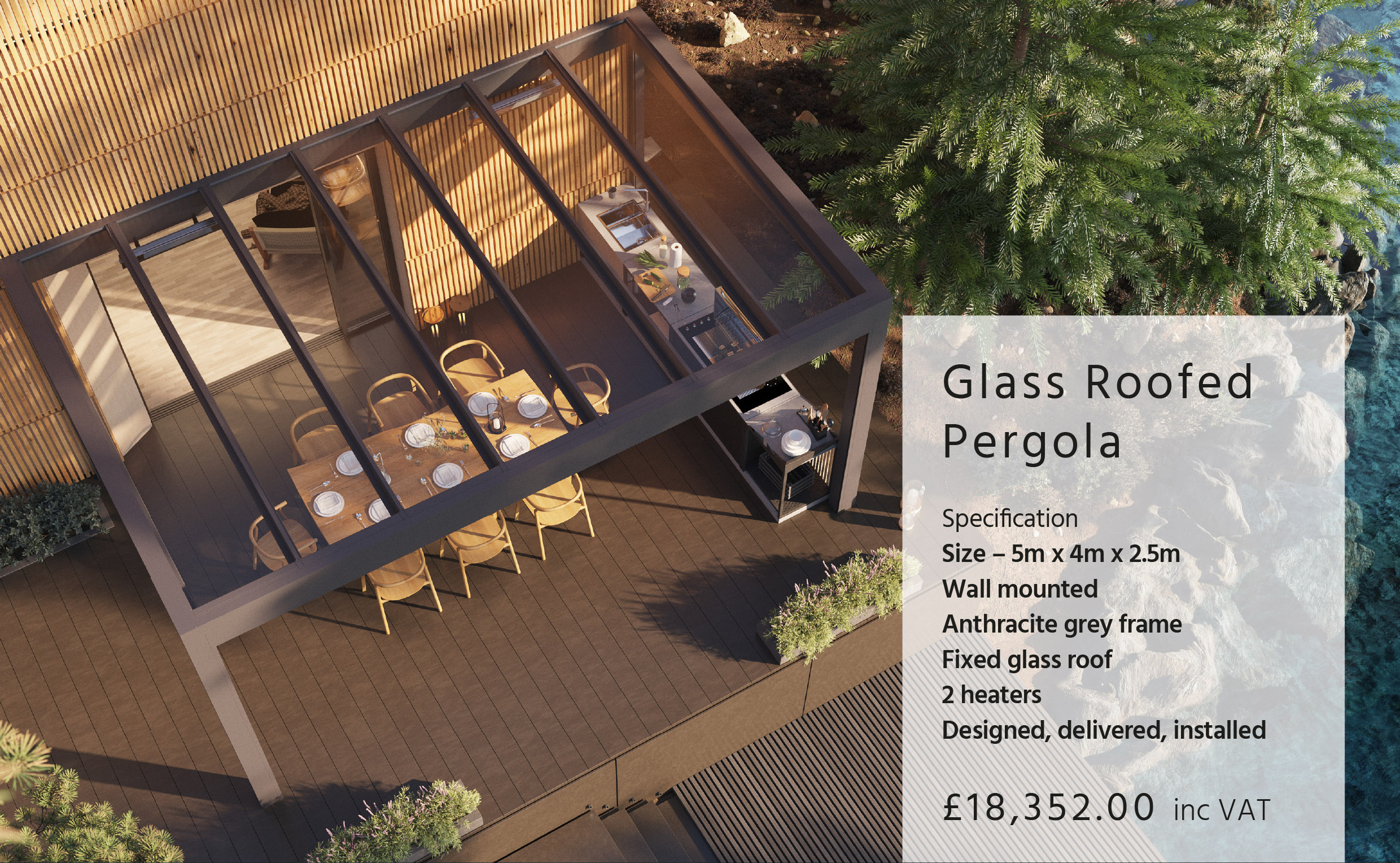 glass roofed pergola 18k